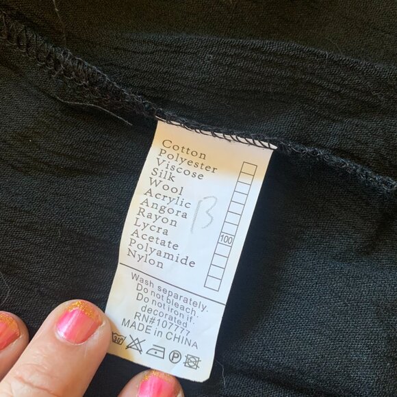 Black LaceTiered Maxi Dress Vest Sz L Whimsigoth Fairy Dark Feminine Cottagecore - Picture 6 of 7